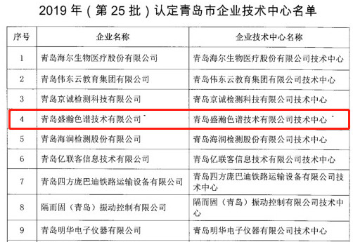 青島市企業(yè)技術(shù)中心名單公布，盛瀚榜上有名！
